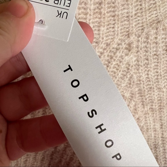 Topshop Ribbed Cropped Crew Neck Knitted Sweater Nude - Picture 12 of 12